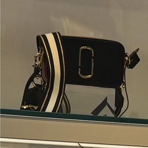 Marc Jacobs Black Crossbody Bag with Gold Details
